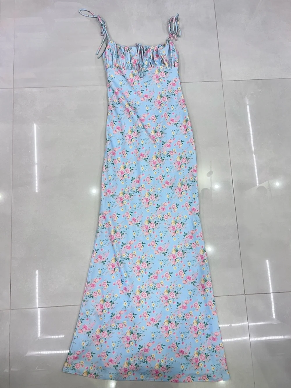House of CB Light Blue Floral Maxi Dress - Picture 7 of 11